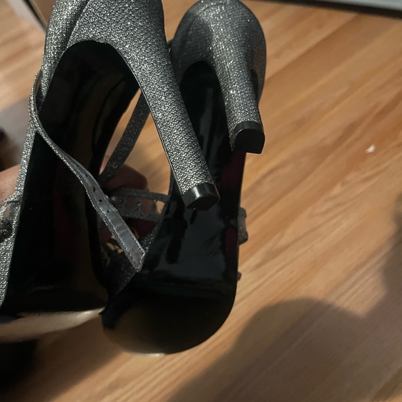 Adrianna Papell Glitter Bling Platform Shoes Silver Size 10 - Picture 3 of 3